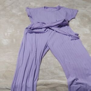 Lavender Ribbed Lounge Set